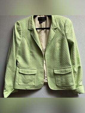 Nina McLemore Textured Silk Blend Blazer Jacket Sz 4